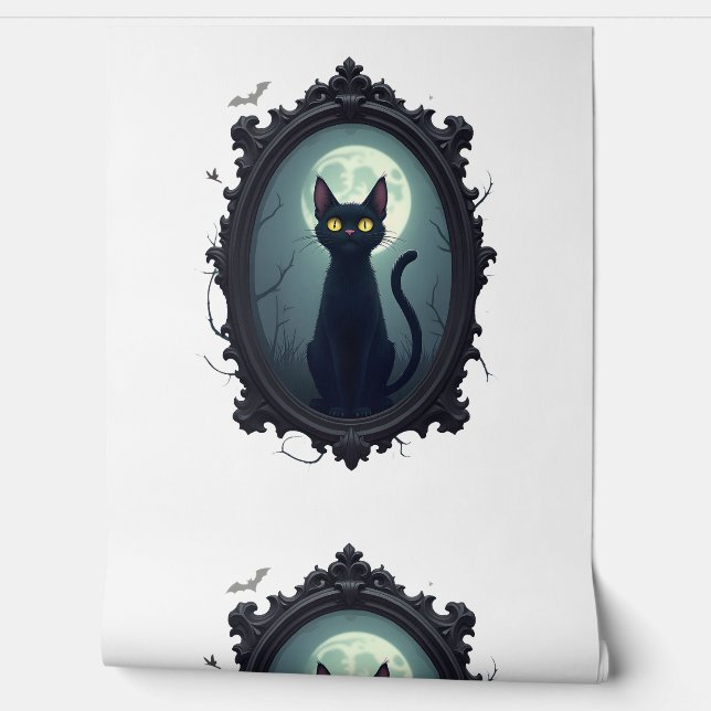Haunted Cat Mirror Wallpaper (Unrolling)