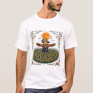 Haunted Corn Maze Scarecrow Spooky Fall Halloween T-Shirt