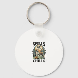 Haunted Cottage Halloween Shirt for Spooky Season_ Keychain