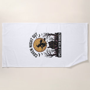 Haunted Coven Shirt Vintage Witch House Halloween Beach Towel