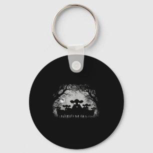 Haunted Cows Forest Black Cattle With Big Eyes Hal Keychain