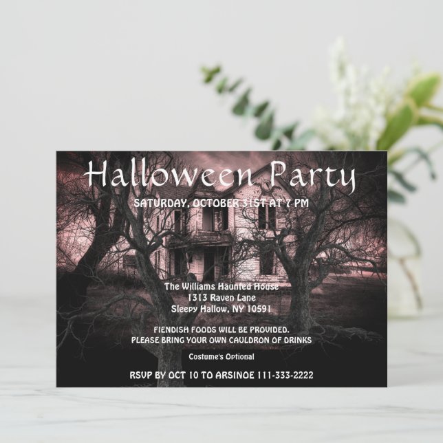 Haunted Creaky Old House Party Invitation (Standing Front)