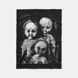 Haunted Creepy Doll Horror Toy Halloween Goth Alt  Fleece Blanket