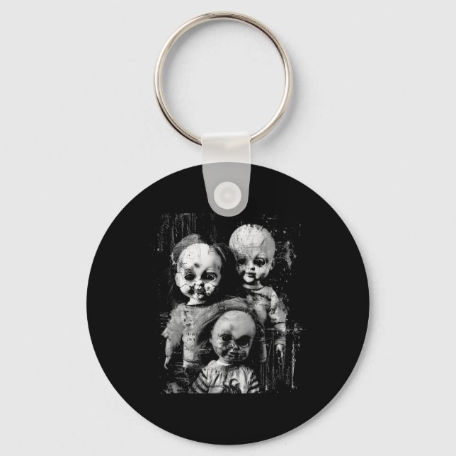 Haunted Creepy Doll Horror Toy Halloween Goth Alt  Keychain (Front)