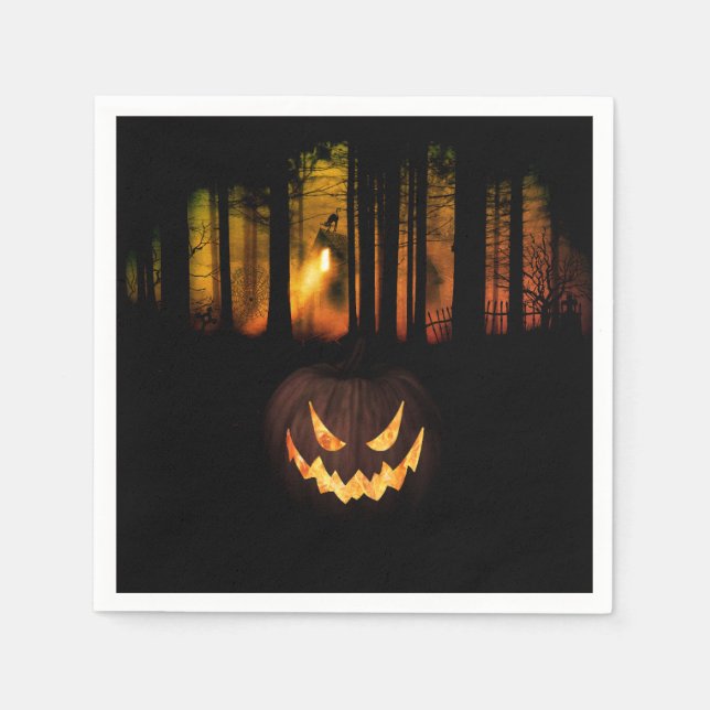 Haunted Forest Halloween Napkin (Front)