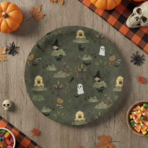 Haunted Forest Kids Halloween Party Paper Plate