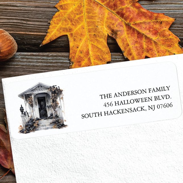 Haunted Front Porch Return Address Label (Creator Uploaded)