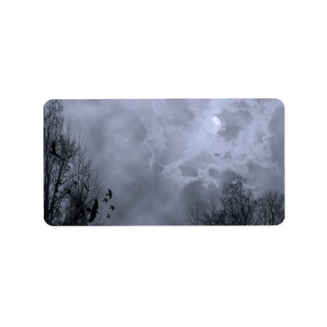 Haunted Full Moon Blue Mist Label Template (Front)