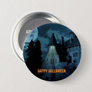 Haunted Goth Mansion Halloween  3 Inch Round Button