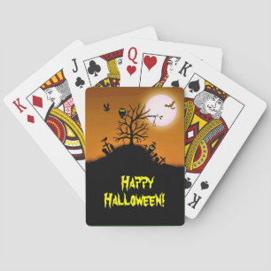Haunted Grave Yard Halloween Playing Cards
