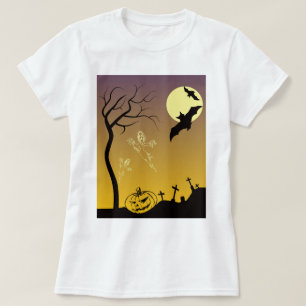 Haunted Graveyard Halloween Scene, Halloween T-Shirt