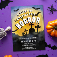 Haunted Graveyard Horror Halloween Invitation de l