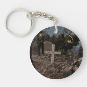 Haunted Graveyard in Tombstone Keychain