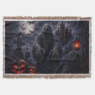 Haunted Grim Reaper Halloween Throw Blanket – Goth