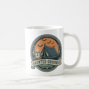 Haunted Grounds Spooky Camping Coffee Design Mug