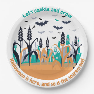Haunted Halloween Corn Field Paper Plate