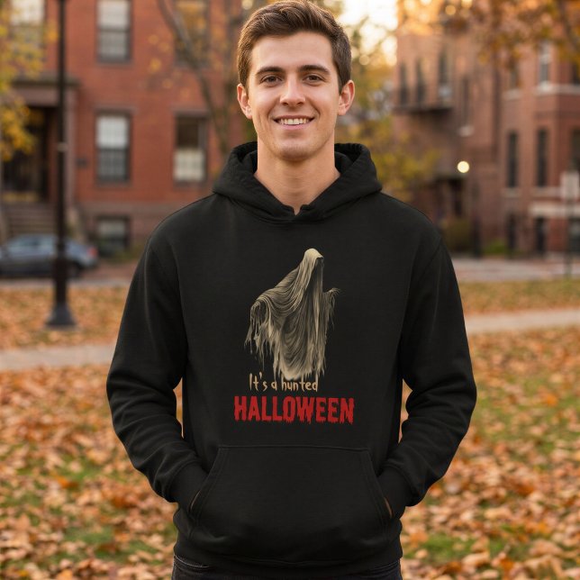 Haunted Halloween Ghost Men's Pullover Hoodie (Creator Uploaded)