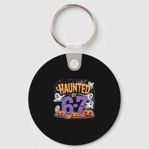 Haunted Halloween Haunted 67 Number 67 Six Seven M Keychain