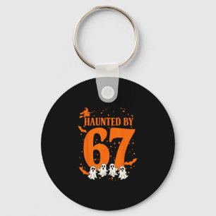 Haunted Halloween Haunted 67 Number 67 Six Seven M Keychain