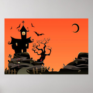 Haunted Halloween House Poster