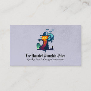 Haunted Halloween Pumpkin Head Scarecrow Spooky Business Card