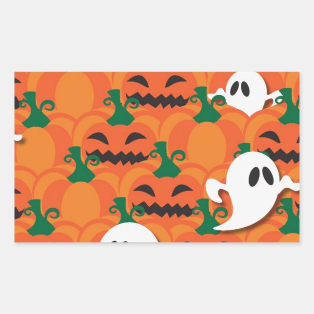 Haunted Halloween Pumpkin Patch Ghosts Sticker (Front)