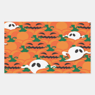 Haunted Halloween Pumpkin Patch Ghosts Sticker