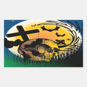 Haunted Halloween Scene Sticker