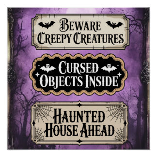Haunted Halloween signs
