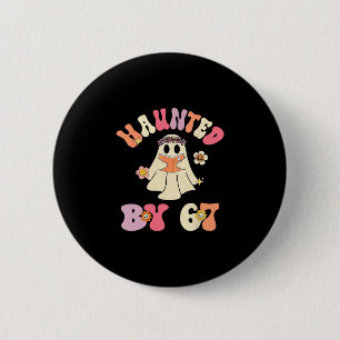 Haunted Halloween Skeleton Haunted Six Seven Numbe 2 Inch Round Button
