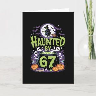 Haunted Halloween Skeleton Haunted Six Seven Numbe Card