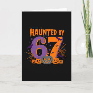 Haunted Halloween Skeleton Haunted Six Seven Numbe Card