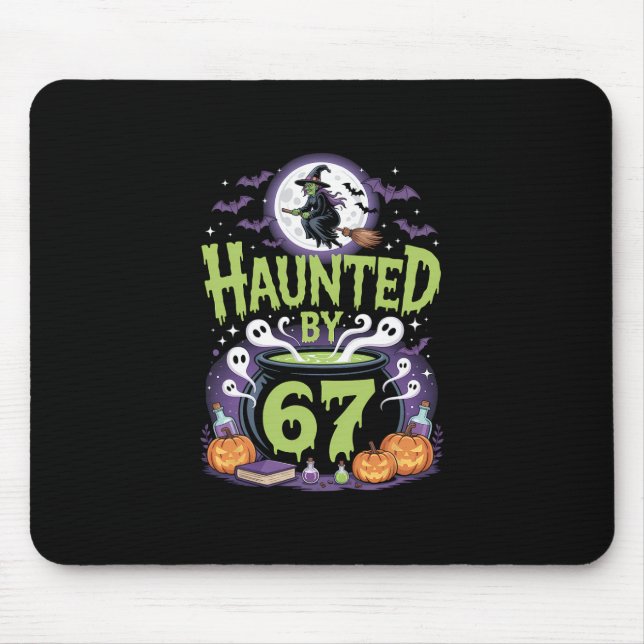 Haunted Halloween Skeleton Haunted Six Seven Numbe Mouse Pad (Front)