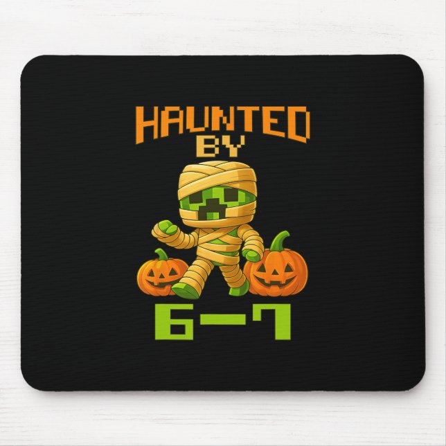 Haunted Halloween Skeleton Haunted Six Seven Numbe Mouse Pad (Front)