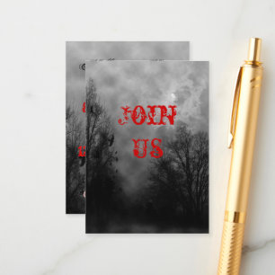 Haunted Halloween Sky Small Invitation Card
