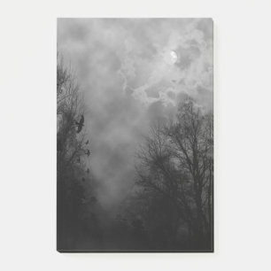 Haunted Halloween Sky with Ravens Post-it Notes