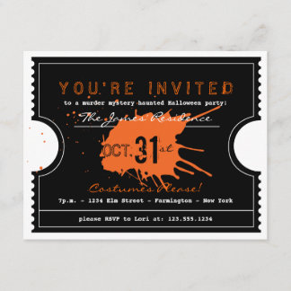 Haunted Halloween Ticket Party Invitation