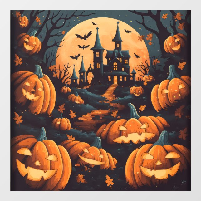 Haunted Halloween Window Cling (Sheet)