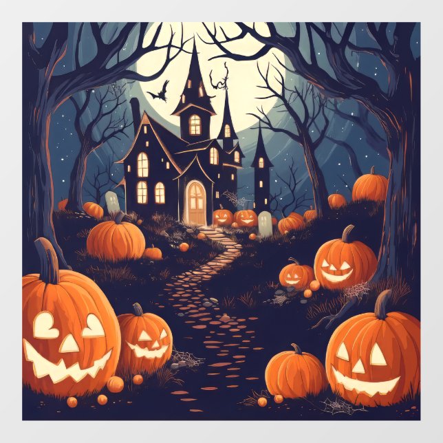 Haunted Halloween Window Cling (Sheet)