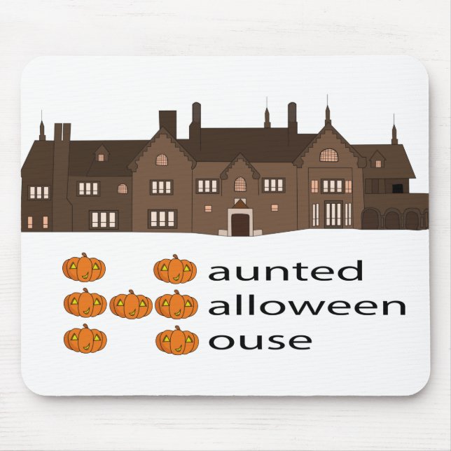 Haunted Haloween House Pumpkin Mouse Pad (Front)