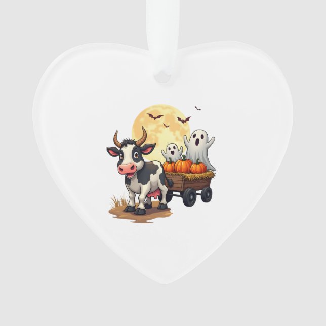 Haunted Hayride Cow Ornament (Front)