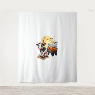 Haunted Hayride Cow Tapestry