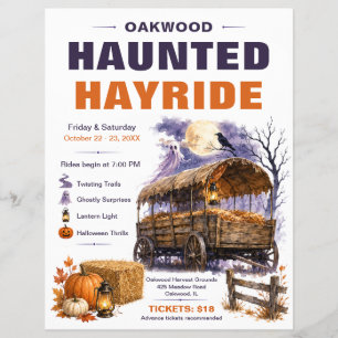 Haunted Hayride Halloween Fall Event Flyer