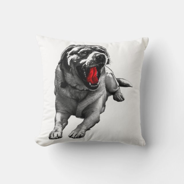 Haunted Hearth Hound Throw Pillow (Front)
