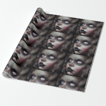 haunted hellen dark doll art wrapping paper