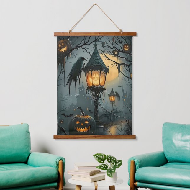 Haunted Hollow – Halloween Night Hanging Tapestry (Living Room)