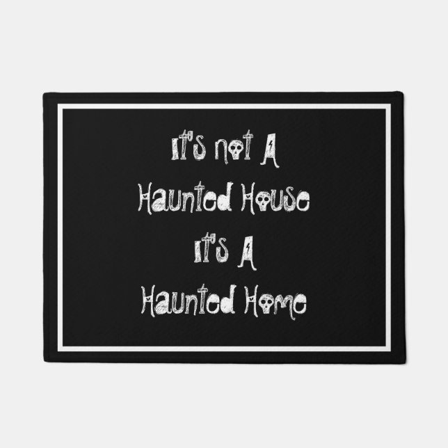 Haunted Home Spooky Goth Halloween Doormat (Front)
