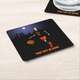 Haunted Hoops Square Paper Coaster