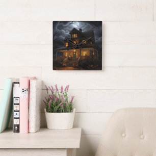 Haunted Horizons Square Wall Clock
