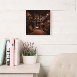 Haunted Horizons Square Wall Clock